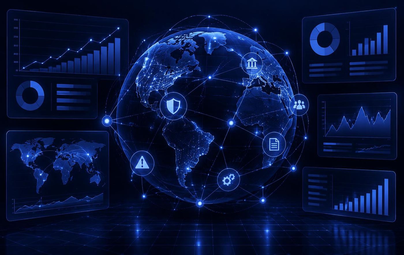 TrustsComply dashboard showing compliance posture, risk heat map and ESG metrics